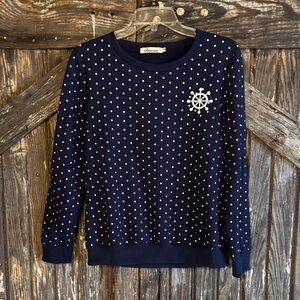 Navy Polka Dot Sweatshirt